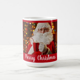 Café Taza del jumbo de Papá Noel de las Felices Navida