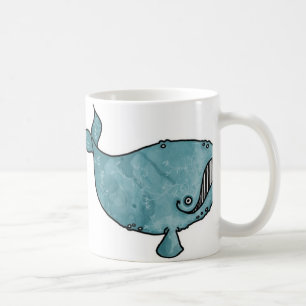 Café taza del llano de la ballena del amor