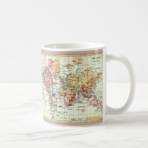 Café Taza del "mapa antiguo del Imperio británico" de
