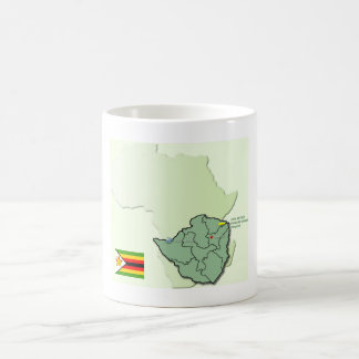 Café Taza del mapa de la bandera de África Zimbabwe