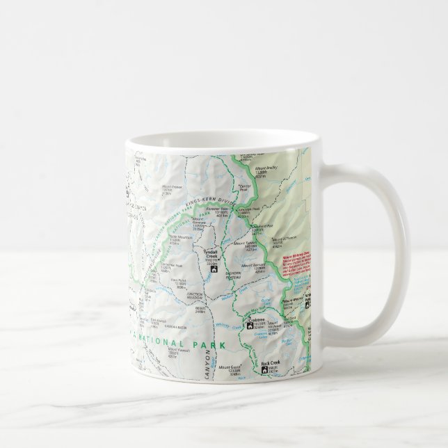 Café Taza del mapa de la secoya/de reyes Canyon (Derecha)