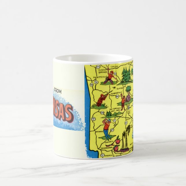 Café Taza del mapa de saludo de Arkansas (Centro)