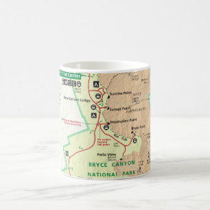Café Taza del mapa del barranco de Bryce