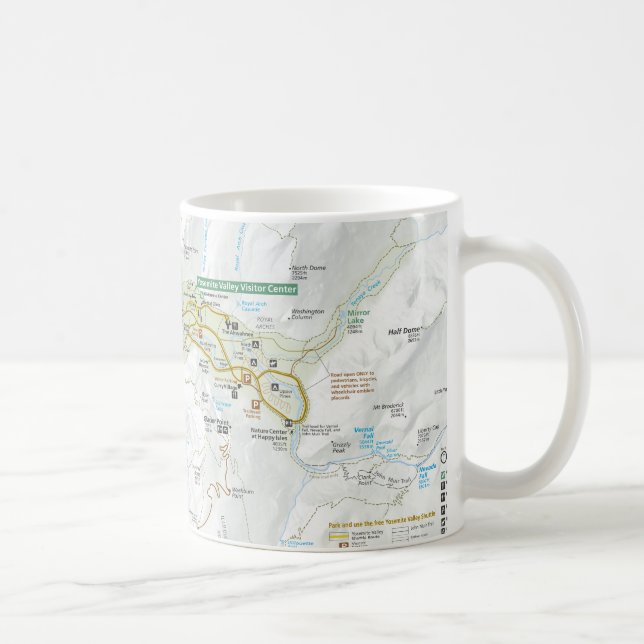 Café Taza del mapa del valle de Yosemite (Derecha)