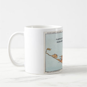 Café Taza del mapa del vintage de Massachusetts de la
