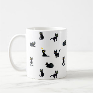 Café Taza del modelo de los gatos negros