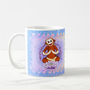 Café taza del mono de calcetín de loto