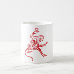 Café Taza del mono de la mandala