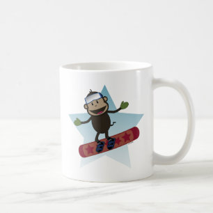 Café Taza del mono de la snowboard