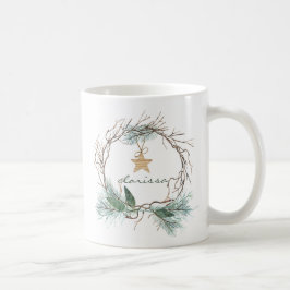 Café Taza del monograma de la estrella de las ramas del