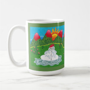 Café Taza del muñeco de nieve del navidad