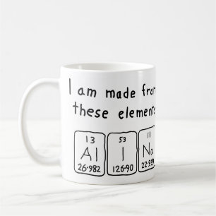 Café Taza del nombre de la tabla periódica de Alina