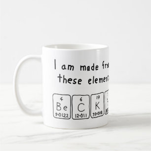 Café Taza del nombre de la tabla periódica de Becky