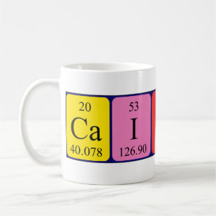 Café Taza del nombre de la tabla periódica de Caitlin