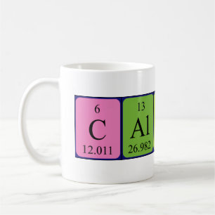 Café Taza del nombre de la tabla periódica de Calvin