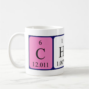 Café Taza del nombre de la tabla periódica de Charo