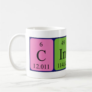 Café Taza del nombre de la tabla periódica de Cindy