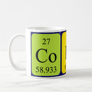 Café Taza del nombre de la tabla periódica de Colin