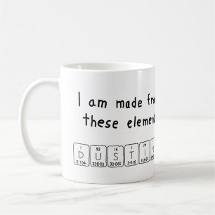 Café Taza del nombre de la tabla periódica de Dustin