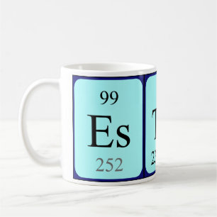 Café Taza del nombre de la tabla periódica de Esther