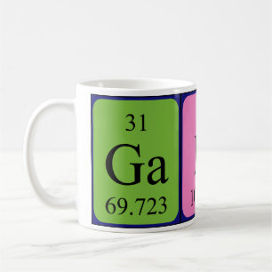 Café Taza del nombre de la tabla periódica de Gaby