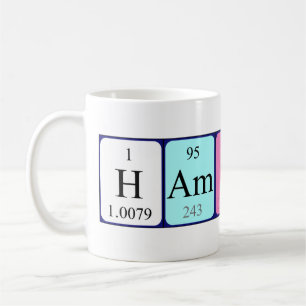 Café Taza del nombre de la tabla periódica de Hamish