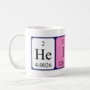 Café Taza del nombre de la tabla periódica de Heidi