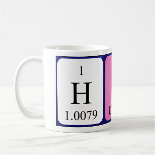 Café Taza del nombre de la tabla periódica de Hina