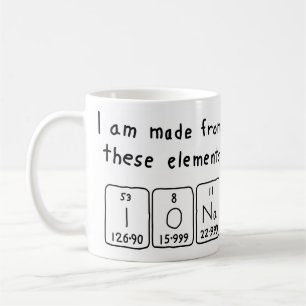 Café Taza del nombre de la tabla periódica de Iona