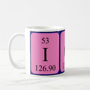 Café Taza del nombre de la tabla periódica de Iona