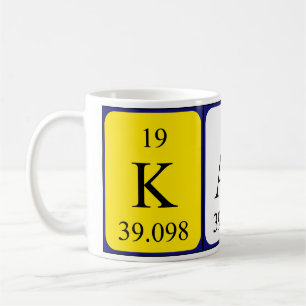 Café Taza del nombre de la tabla periódica de Karli