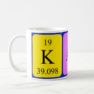Café Taza del nombre de la tabla periódica de Kath
