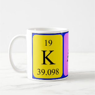 Café Taza del nombre de la tabla periódica de Katy