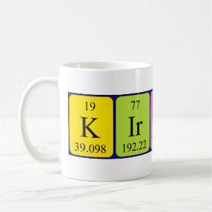 Café Taza del nombre de la tabla periódica de Kirsty