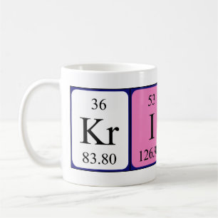 Café Taza del nombre de la tabla periódica de Krish
