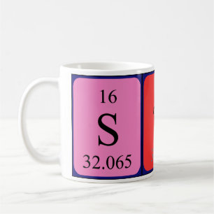 Café Taza del nombre de la tabla periódica de la