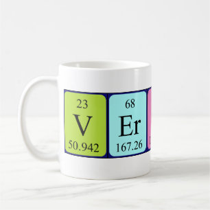 Café Taza del nombre de la tabla periódica de la verda