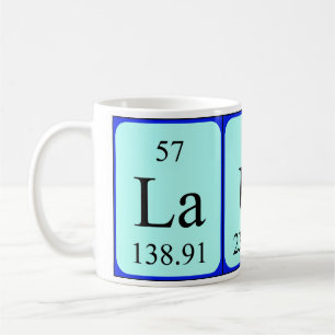 Café Taza del nombre de la tabla periódica de Laura