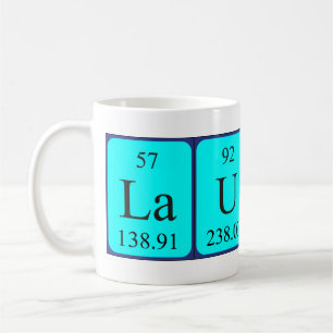Café Taza del nombre de la tabla periódica de Lauren