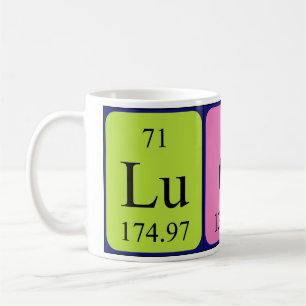 Café Taza del nombre de la tabla periódica de Lucy