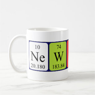 Café Taza del nombre de la tabla periódica de Newton