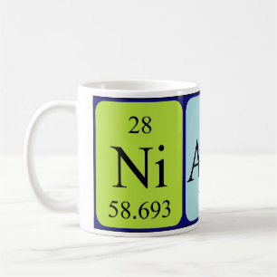 Café Taza del nombre de la tabla periódica de Niamh