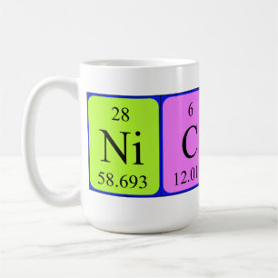 Café Taza del nombre de la tabla periódica de Nicky