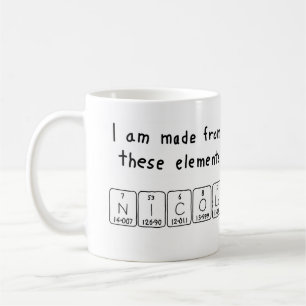 Café Taza del nombre de la tabla periódica de Nicola