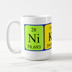 Café Taza del nombre de la tabla periódica de Nikita