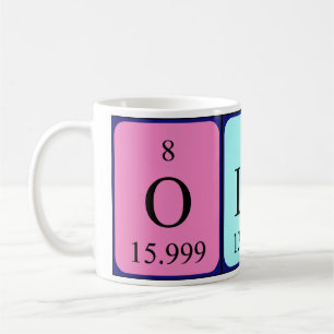 Café Taza del nombre de la tabla periódica de Olaf