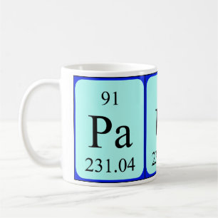 Café Taza del nombre de la tabla periódica de Paula