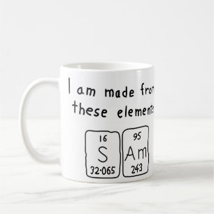 Café Taza del nombre de la tabla periódica de Sam