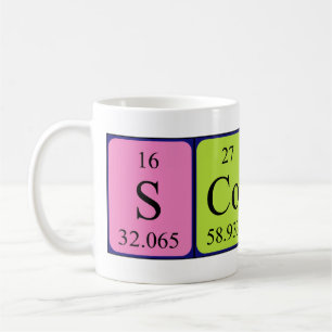 Café Taza del nombre de la tabla periódica de Scott