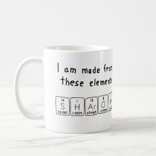 Café Taza del nombre de la tabla periódica de Sharon